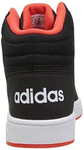 adidas Unisex Hoops 2.0 Basketball Shoe, Black/White/red, 2.5 M US Little Kid