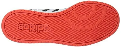 adidas Unisex Hoops 2.0 Basketball Shoe, Black/White/red, 2.5 M US Little Kid