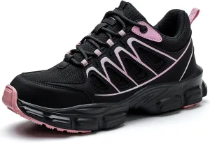 Asiman Steel Toe Shoes for Women Pink Safety Toe Shoes Breathable Lightweight Composite Work Sneakers