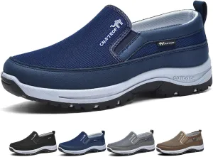 Auguscare Shoes Men, Mesh Breathable Comfort Non Slip Outdoor Flats Sneakers, Orthopedic Travel Plimsolls Slip-On Loafers