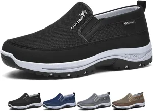 Auguscare Shoes Men, Mesh Breathable Comfort Non Slip Outdoor Flats Sneakers, Orthopedic Travel Plimsolls Slip-On Loafers