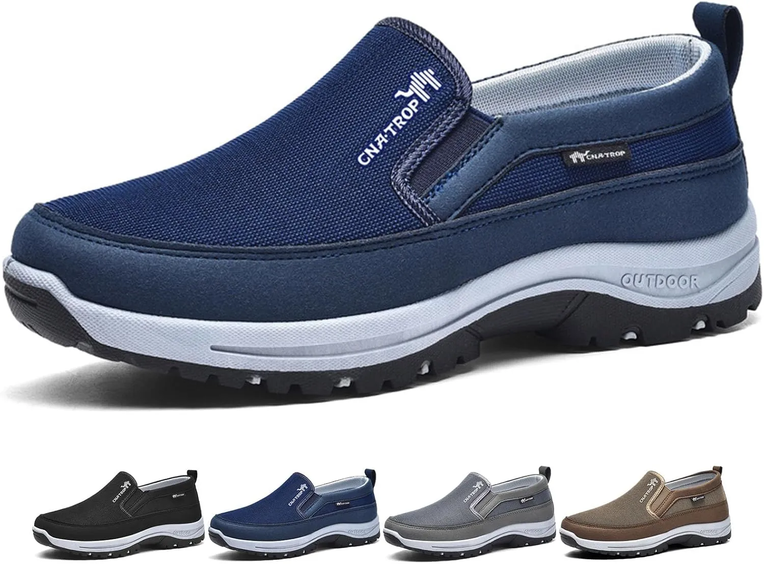 Auguscare Shoes Men, Mesh Breathable Comfort Non Slip Outdoor Flats Sneakers, Orthopedic Travel Plimsolls Slip-On Loafers