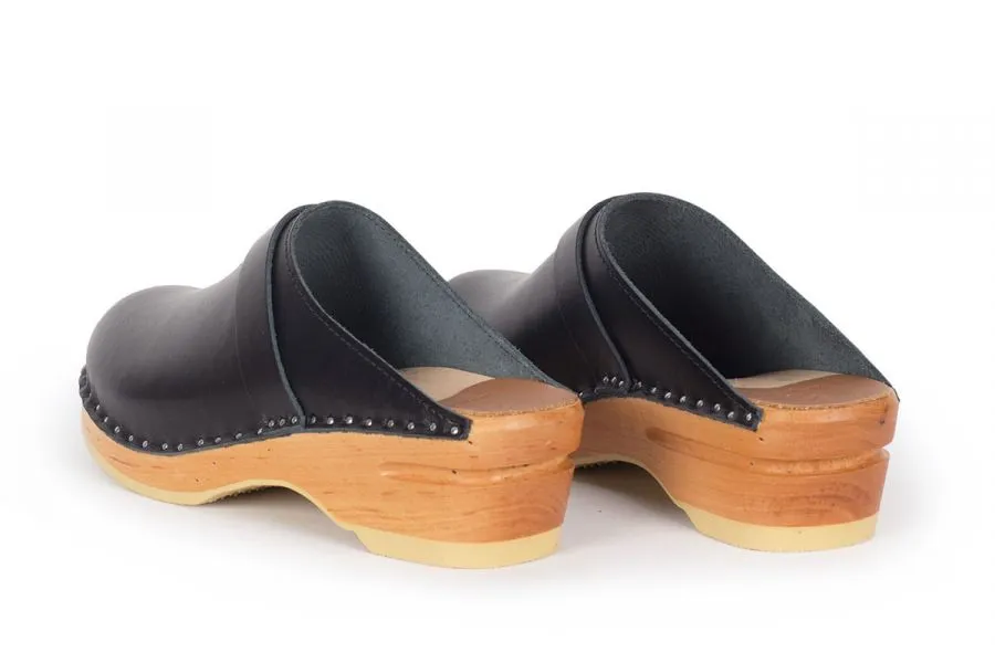 Da Vinci Leather Clog - Black
