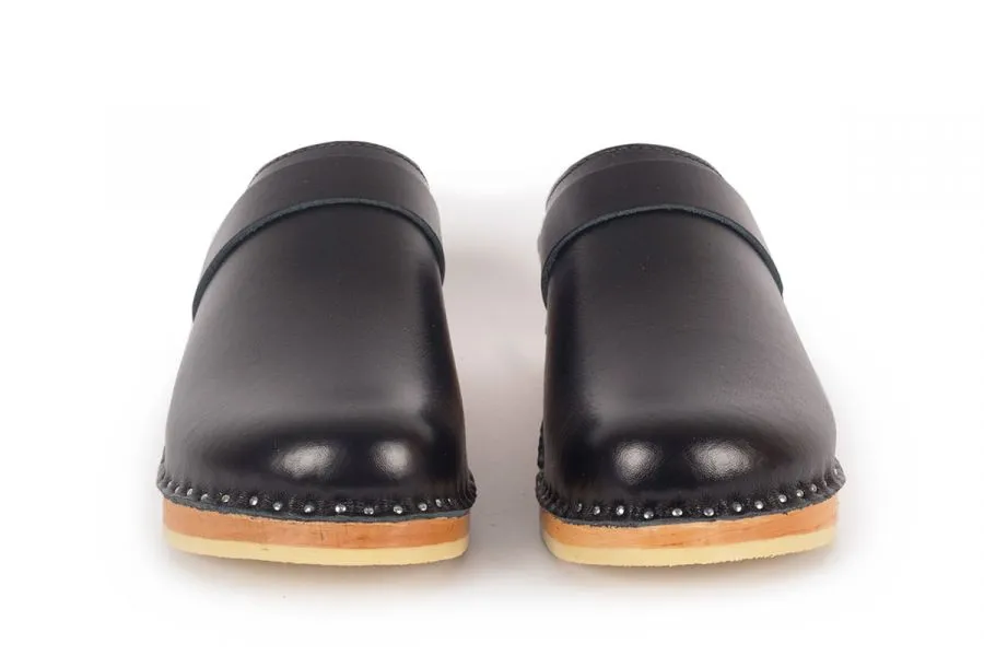 Da Vinci Leather Clog - Black