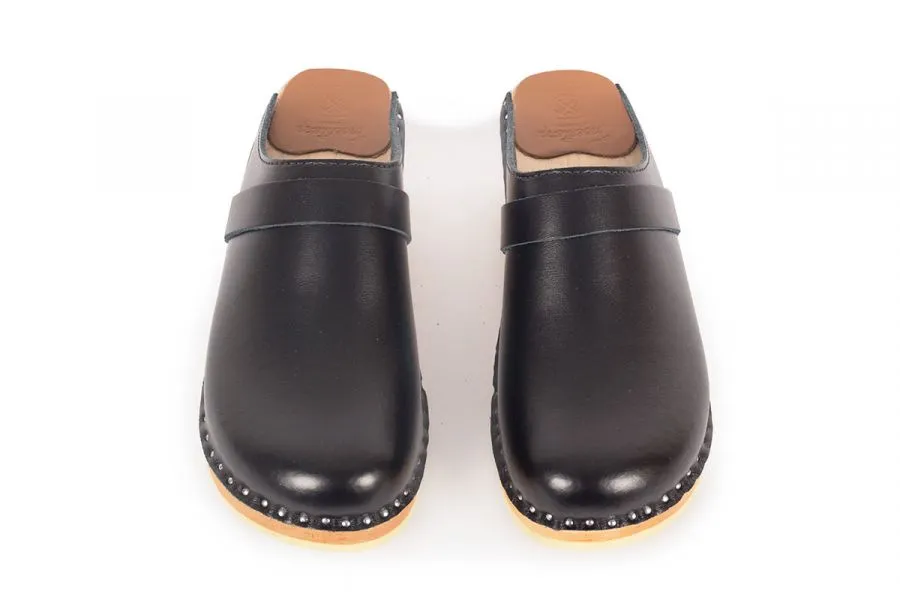 Da Vinci Leather Clog - Black