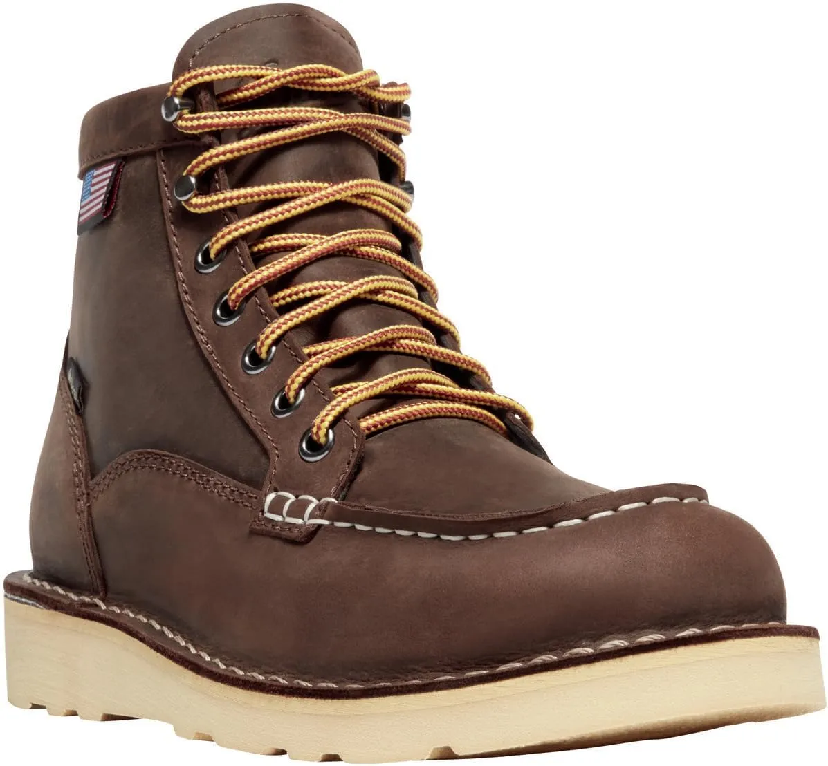 Danner 6 Bull Run Moc Toe Work Boots for Women - Durable Full-Grain Leather with Non Slip Wedge Outsole and 3-Density Cushion Footbed, EH Resistant