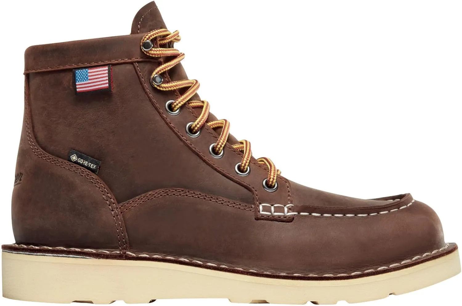 Danner 6 Bull Run Moc Toe Work Boots for Women - Durable Full-Grain Leather with Non Slip Wedge Outsole and 3-Density Cushion Footbed, EH Resistant