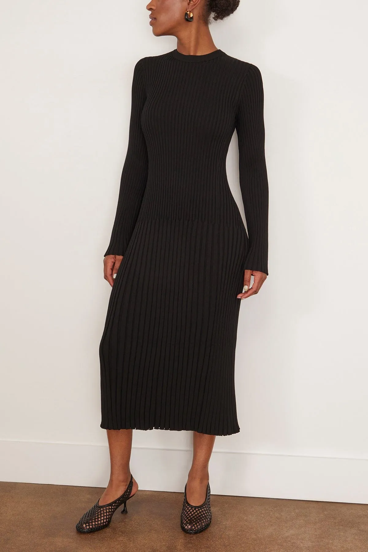 Kenna Rib Dress in Black