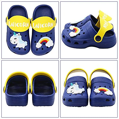 Kids Classic Cute Cartoon Lightweight Sandals (Dark Blue Clogs)