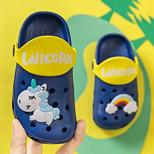 Kids Classic Cute Cartoon Lightweight Sandals (Dark Blue Clogs)