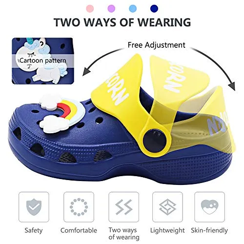 Kids Classic Cute Cartoon Lightweight Sandals (Dark Blue Clogs)