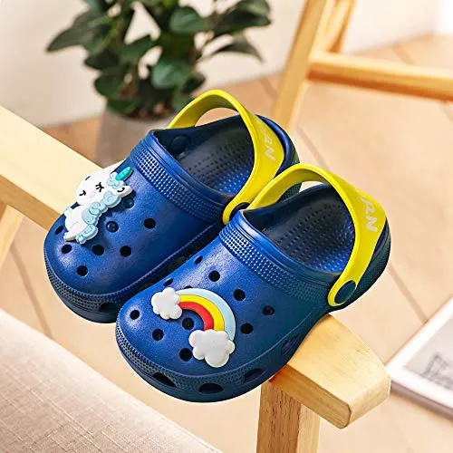 Kids Classic Cute Cartoon Lightweight Sandals (Dark Blue Clogs)