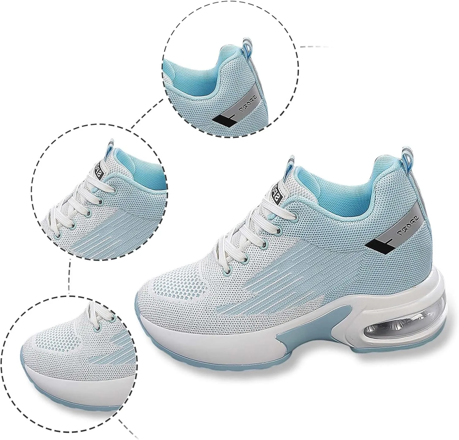 Ladies Shoes Casual Shoes Lightweight Breathable Fashion Versatile Mountaineering Lace Up Sports Shoes