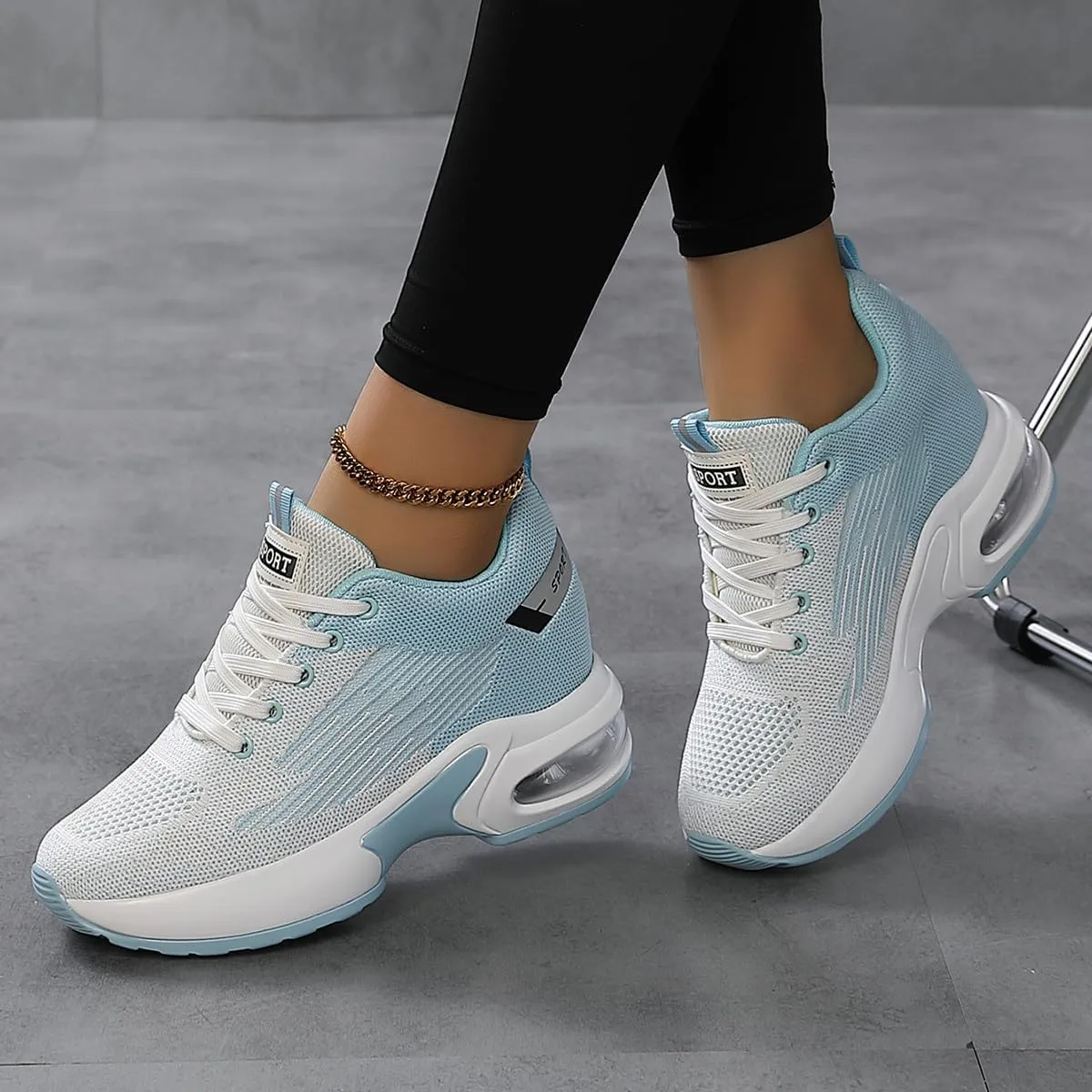 Ladies Shoes Casual Shoes Lightweight Breathable Fashion Versatile Mountaineering Lace Up Sports Shoes