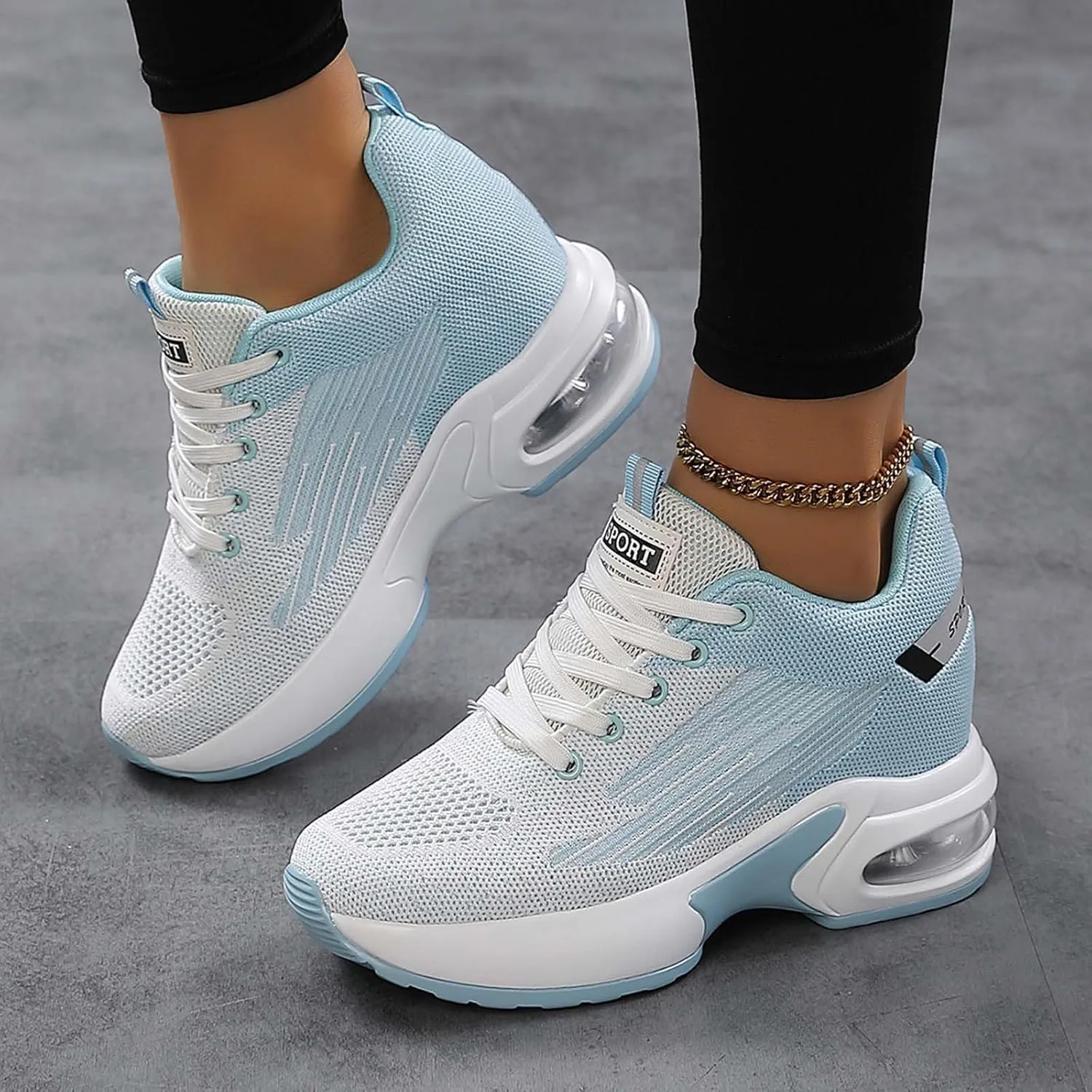 Ladies Shoes Casual Shoes Lightweight Breathable Fashion Versatile Mountaineering Lace Up Sports Shoes