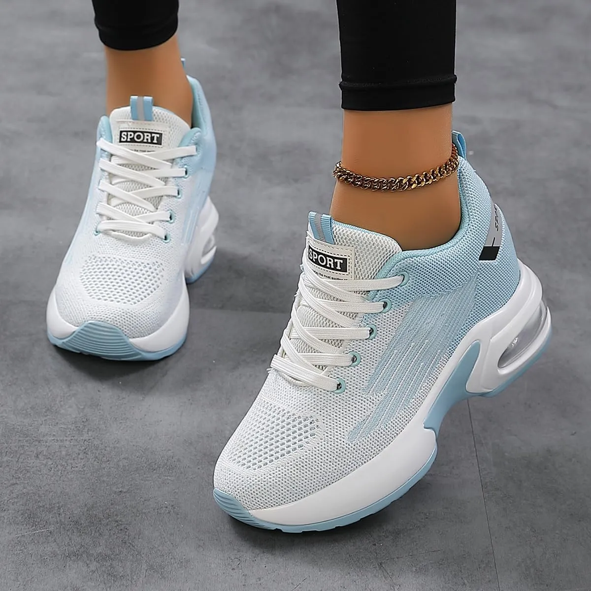 Ladies Shoes Casual Shoes Lightweight Breathable Fashion Versatile Mountaineering Lace Up Sports Shoes