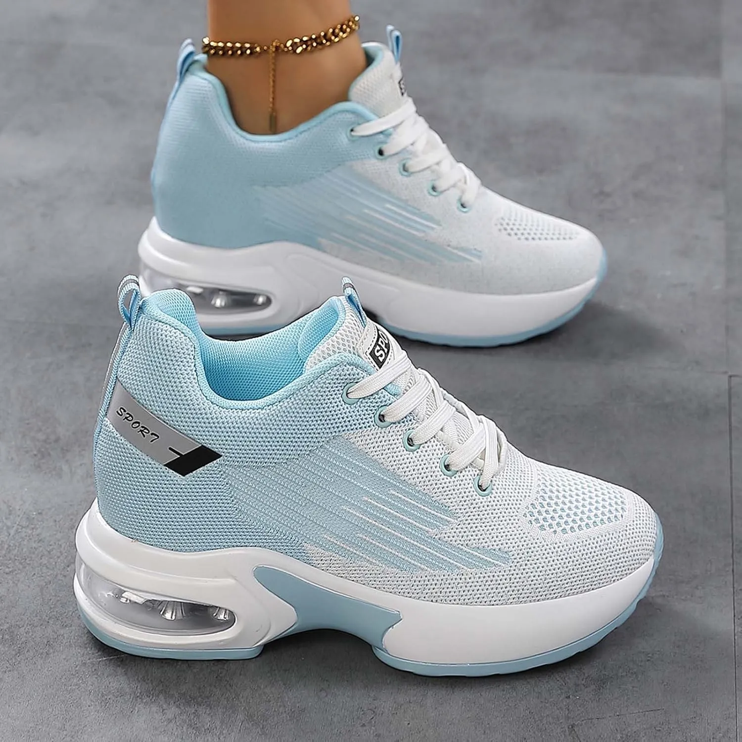 Ladies Shoes Casual Shoes Lightweight Breathable Fashion Versatile Mountaineering Lace Up Sports Shoes
