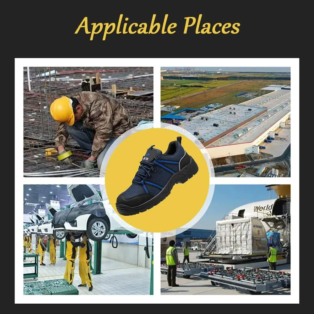 Lightweight Work Safety Sneakers,Work Shoes Provides a Comfortable, Breathable, Long-Term Foot Experience with Flying Woven Upper Material,