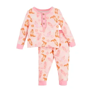 Mud Pie Cowgirl Boots Pajama Set