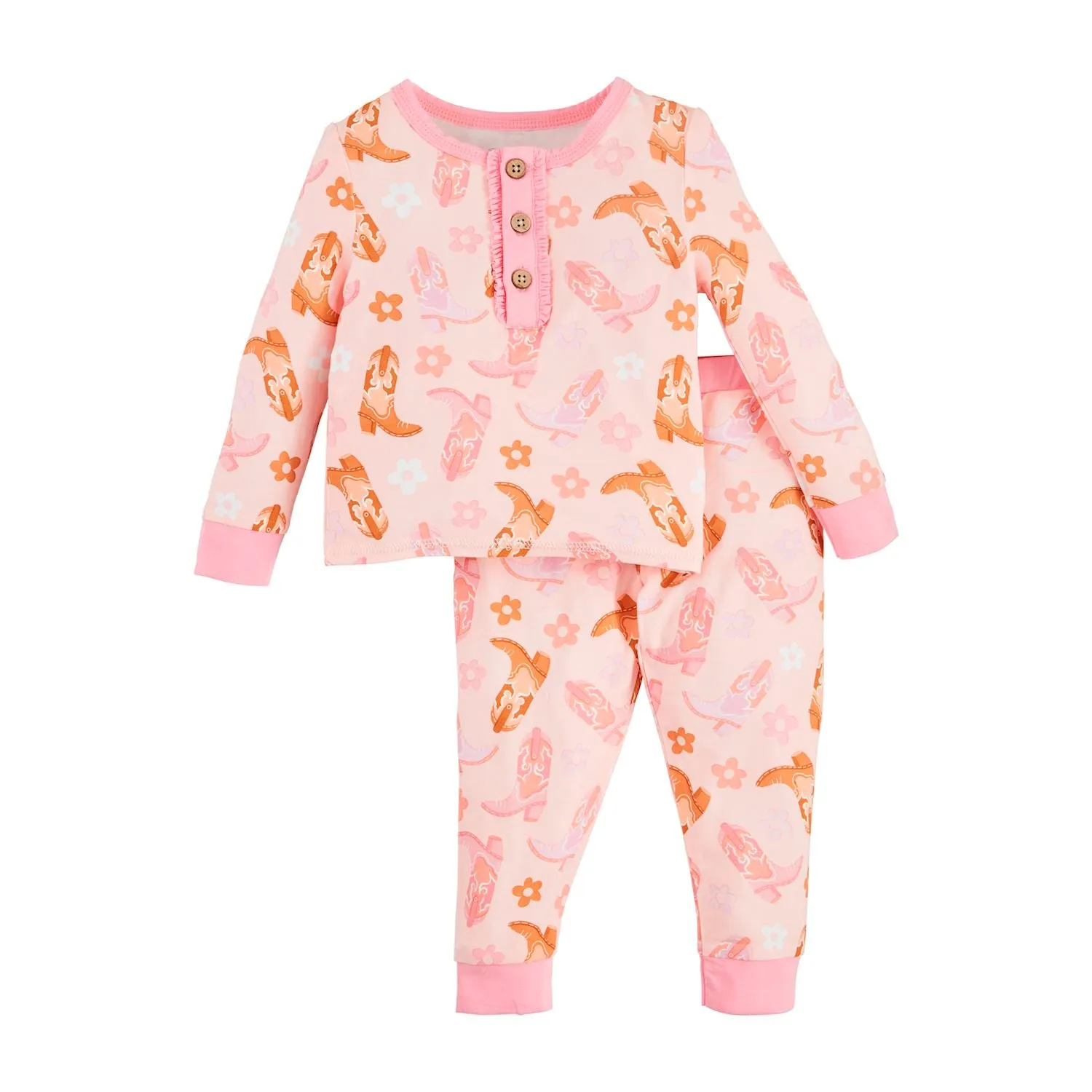 Mud Pie Cowgirl Boots Pajama Set