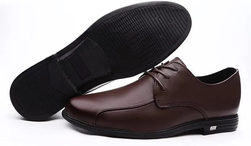 MWX Men's Leather Shoes Lace-Up Dress Comfort Formal Oxford Casual Flats Business Walking Shoes for Men