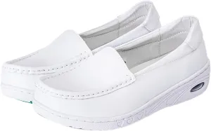 Nurse Shoes for Women, Slip On Lightweight White Slip Resistant Work Arch Support Dress Shoes Healthcare Comfort