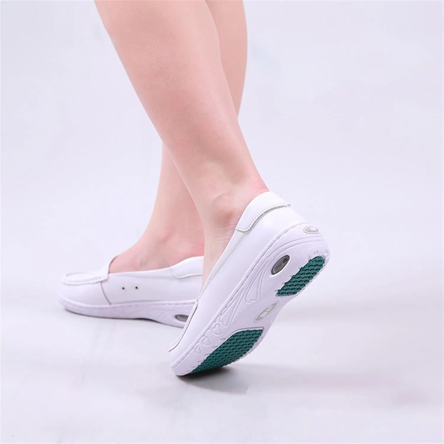 Nurse Shoes for Women, Slip On Lightweight White Slip Resistant Work Arch Support Dress Shoes Healthcare Comfort