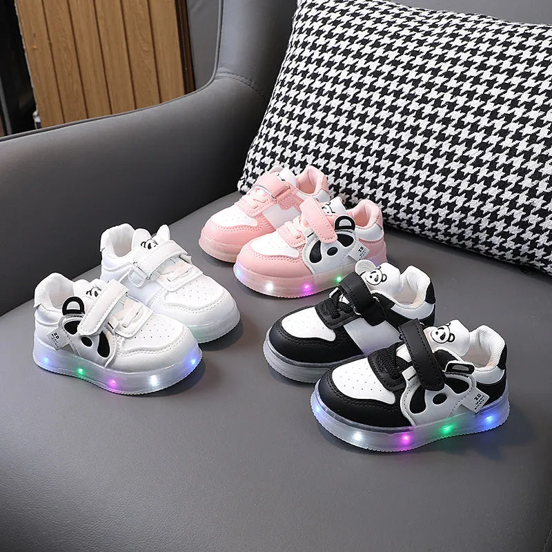 Panda Face LED Shoes - Black
