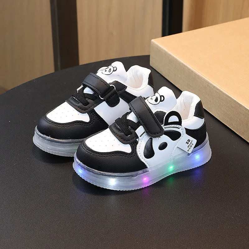 Panda Face LED Shoes - Black