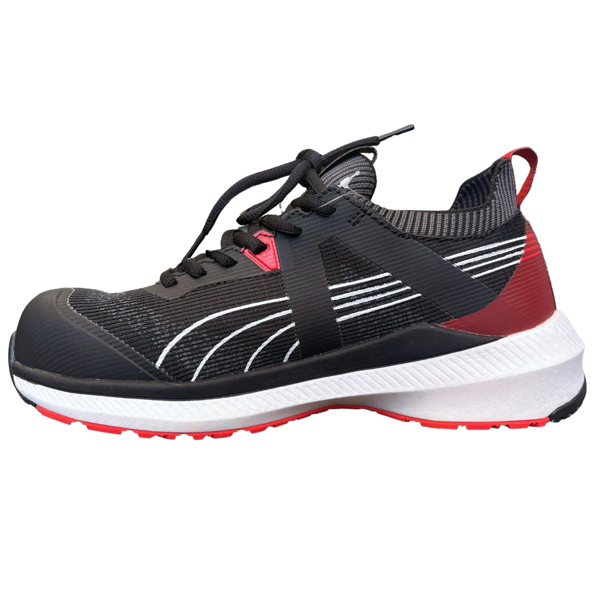 Puma Men's 645165 Turbo Black Red Low Safety Toe Metal Free Work Shoes