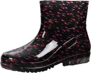 Rain Boots Women Short Cute Women Rain Boots Wide Calf Lightweight Waterproof Fall Slip On Garden Outdoor Shoes