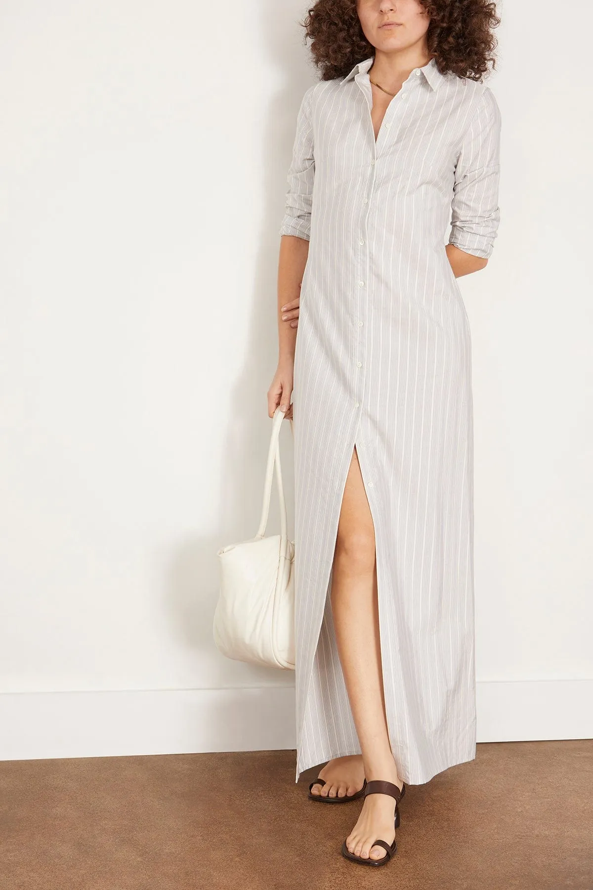 Ramona Dress in Striped Blue Cream
