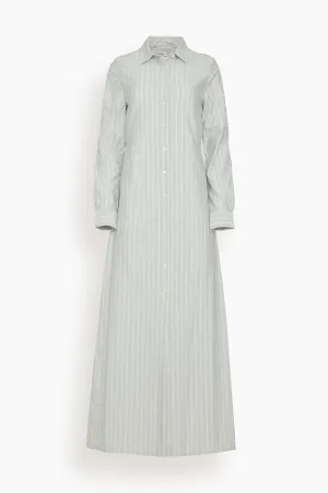 Ramona Dress in Striped Blue Cream