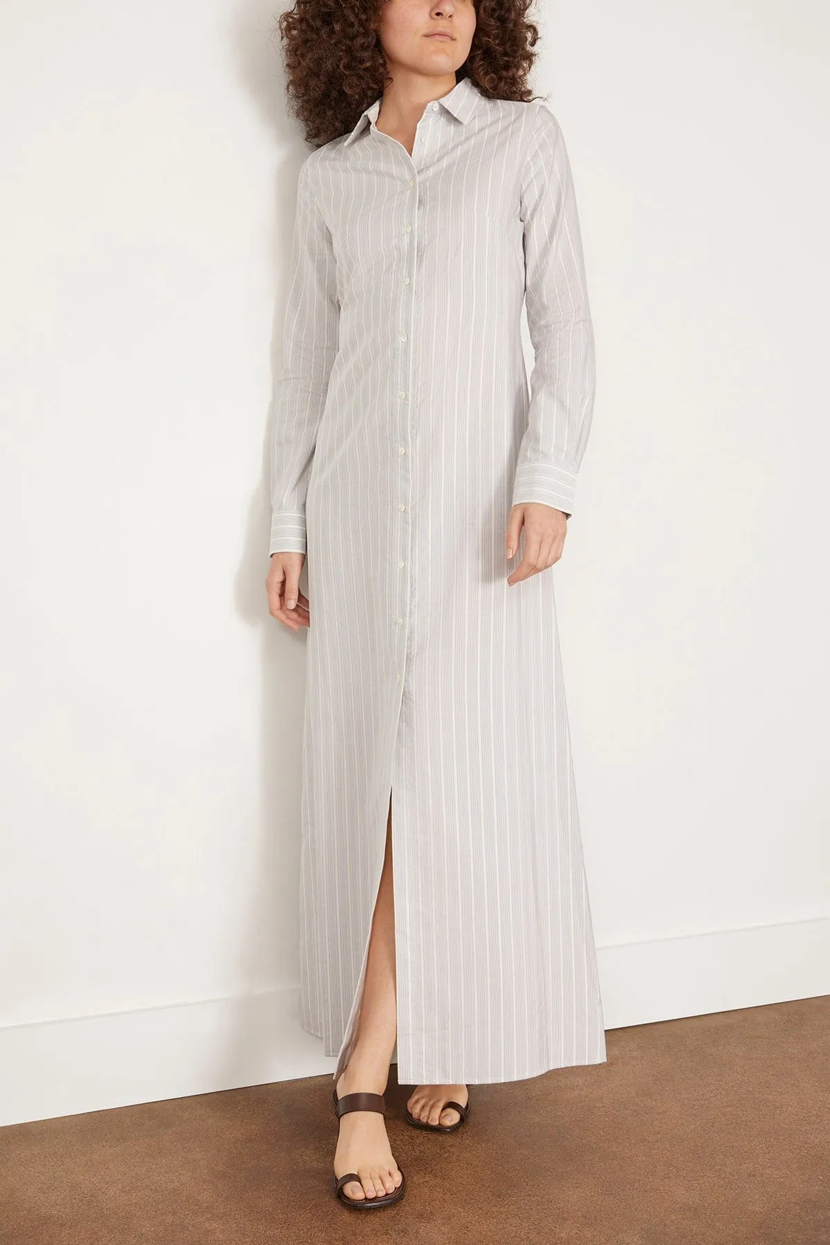 Ramona Dress in Striped Blue Cream