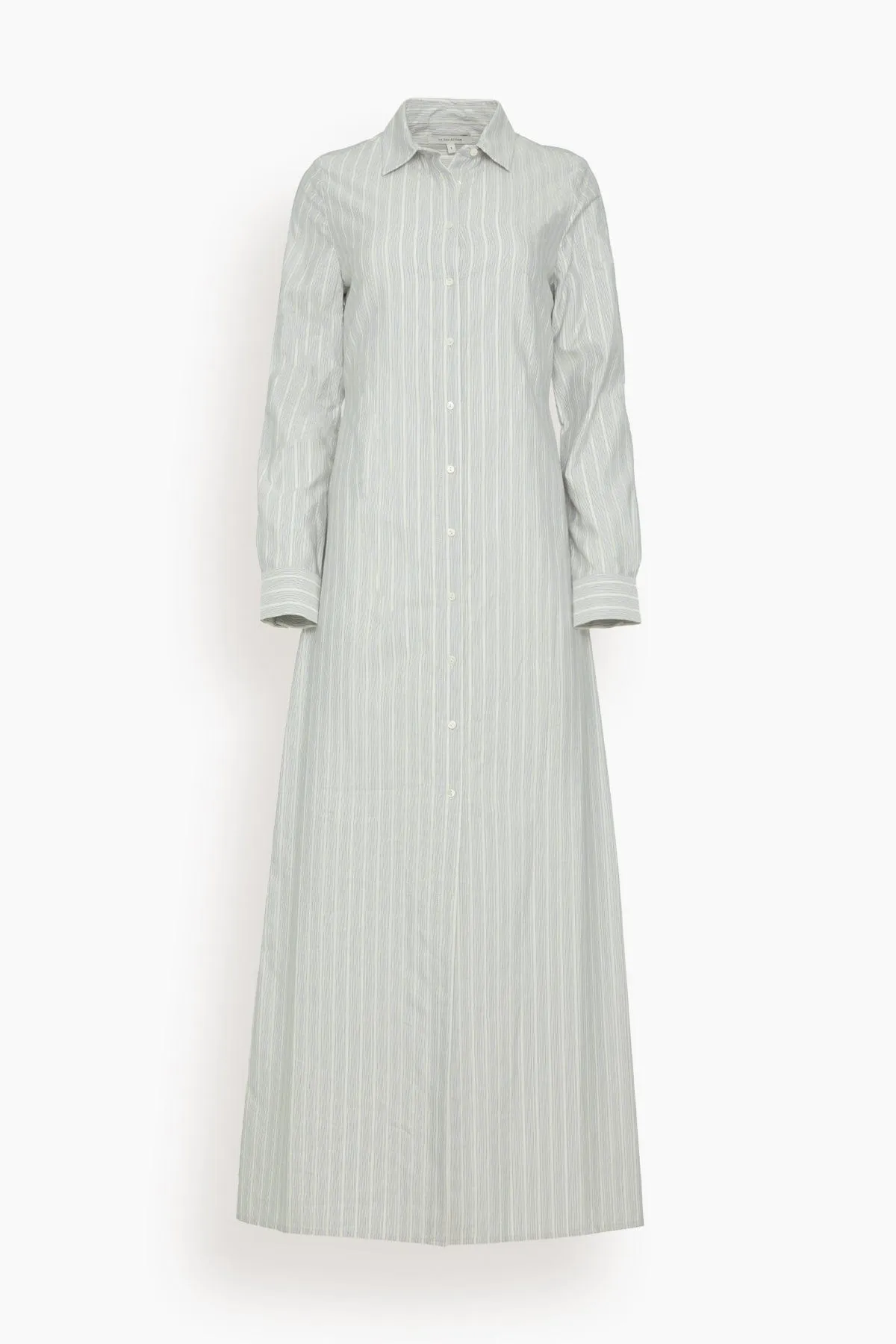 Ramona Dress in Striped Blue Cream