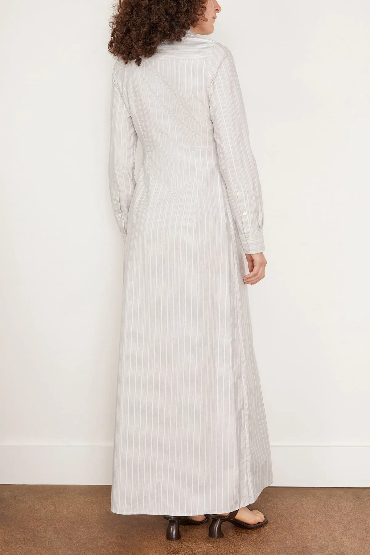 Ramona Dress in Striped Blue Cream