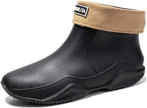 Rojeam Womens Mens Rain Boots Waterproof Rubber Chelsea Shoes Outdoor Walking Water Shoes Ankle Boots