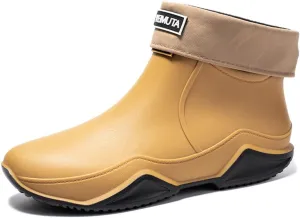 Rojeam Womens Mens Rain Boots Waterproof Rubber Chelsea Shoes Outdoor Walking Water Shoes Ankle Boots
