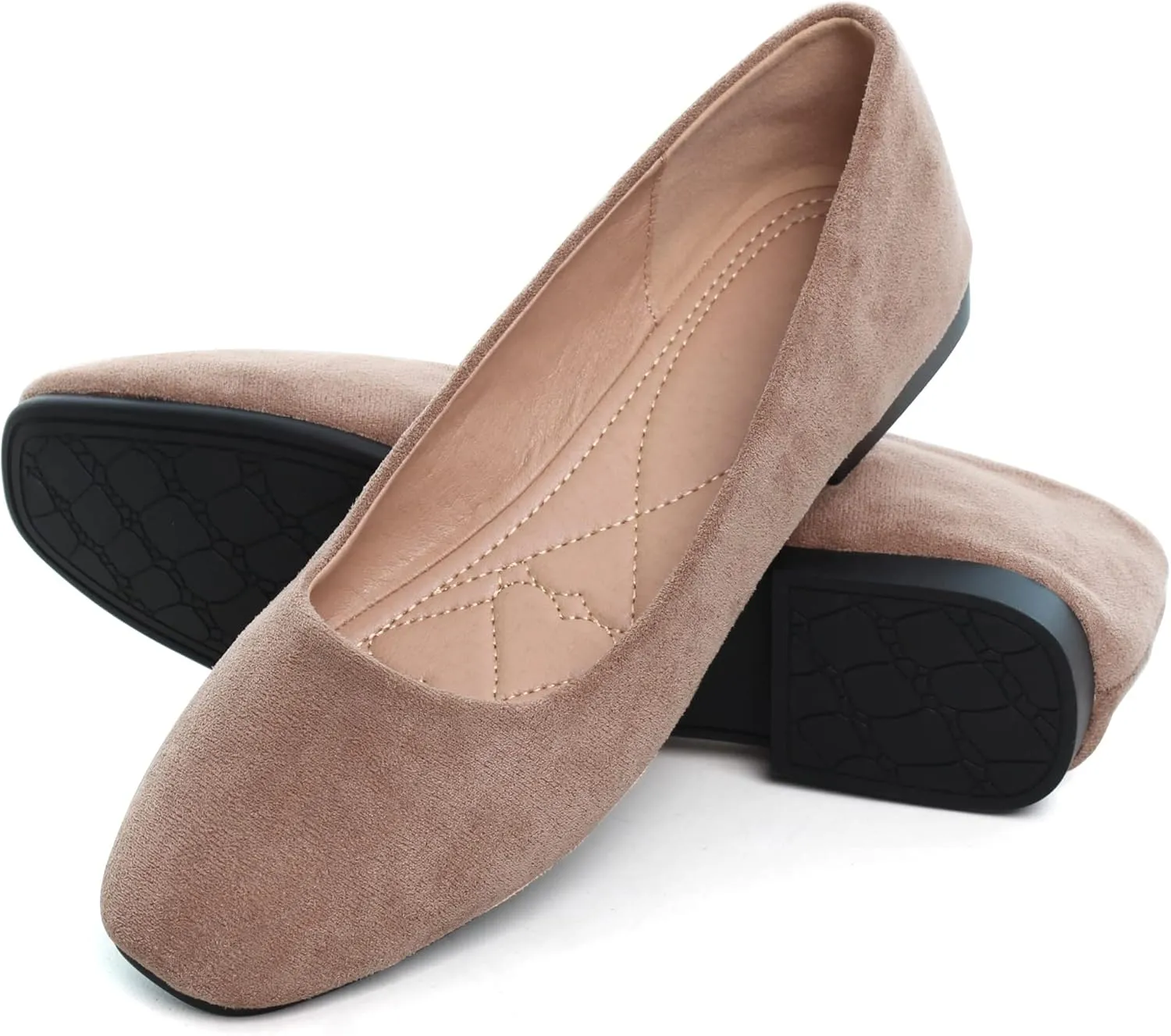 SAILING LU Women's Solid Color Round Toe Ballet Shoes Comfort Flats Shoes Dressy Slip On Walking Loafers