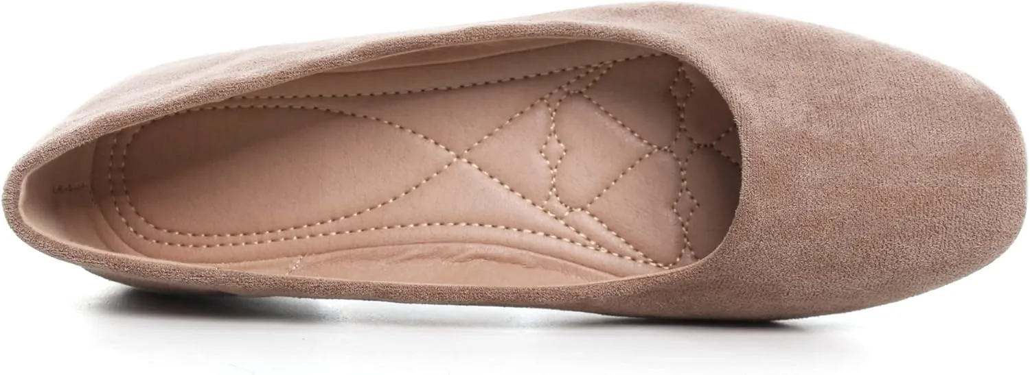 SAILING LU Women's Solid Color Round Toe Ballet Shoes Comfort Flats Shoes Dressy Slip On Walking Loafers