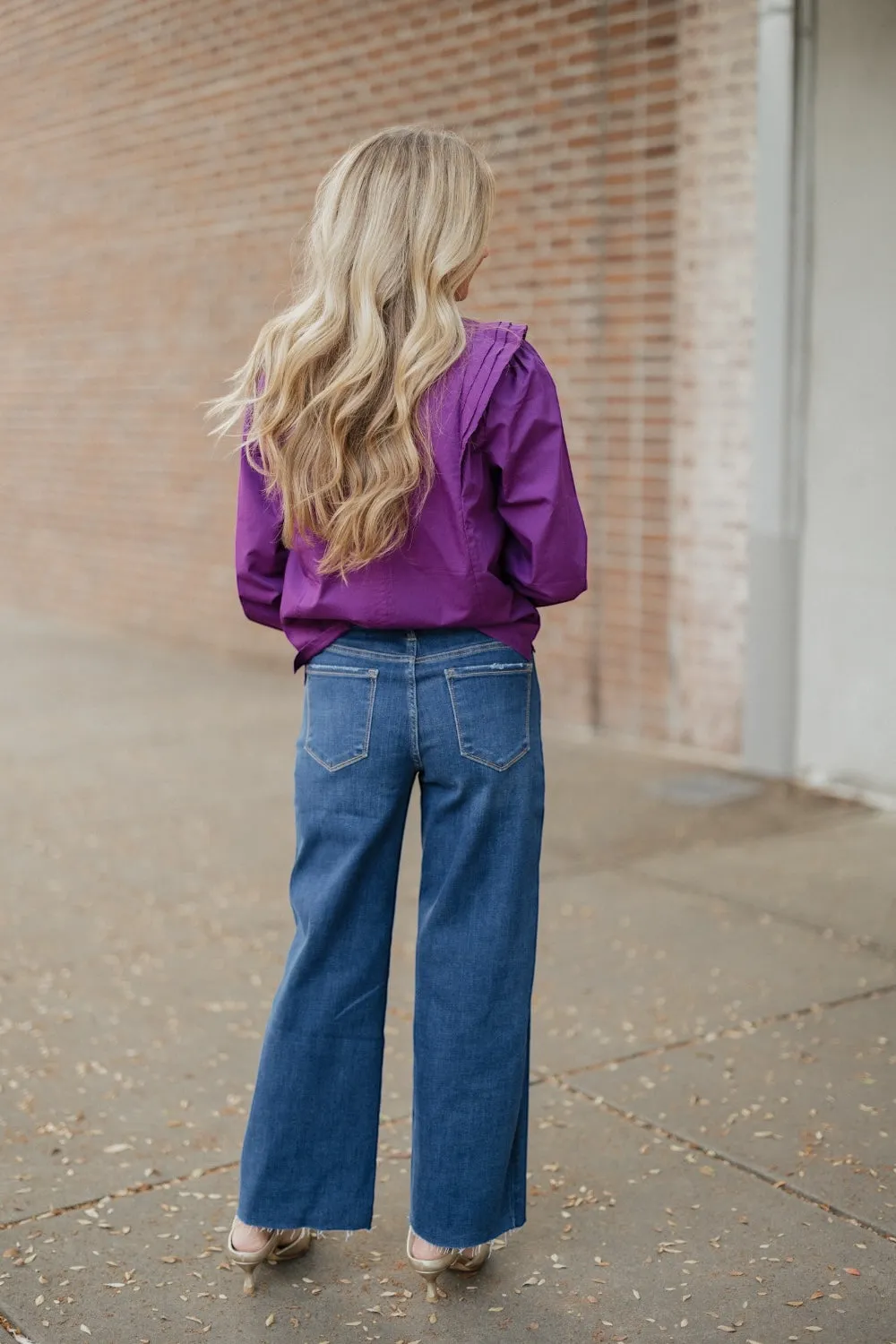 Shyla Deep Purple Long Sleeve Blouse by Maude (XS-XL)