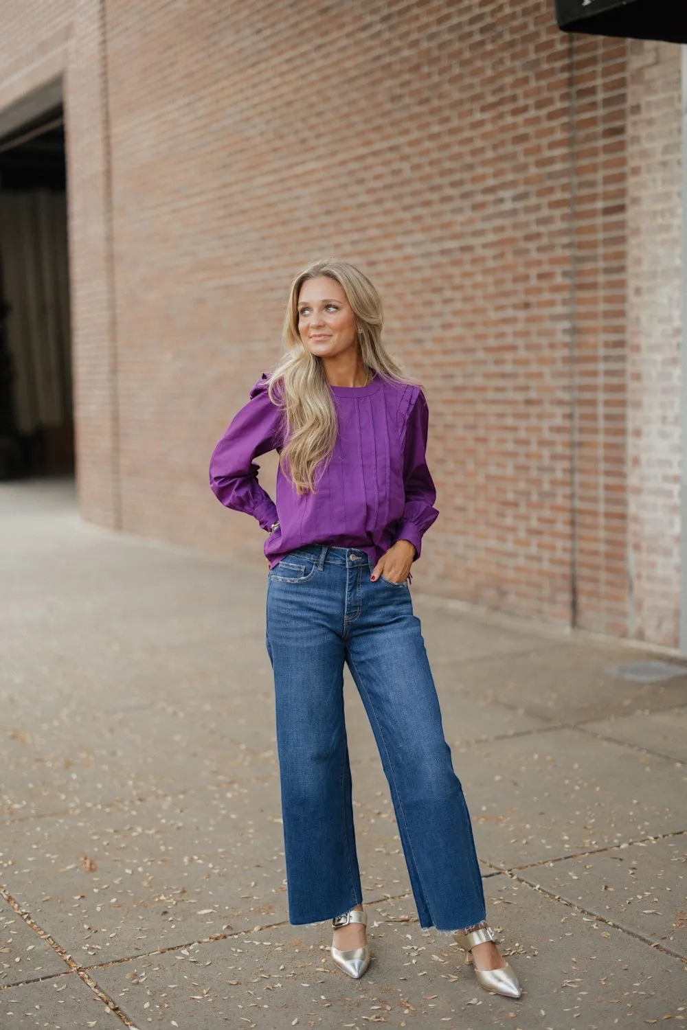 Shyla Deep Purple Long Sleeve Blouse by Maude (XS-XL)