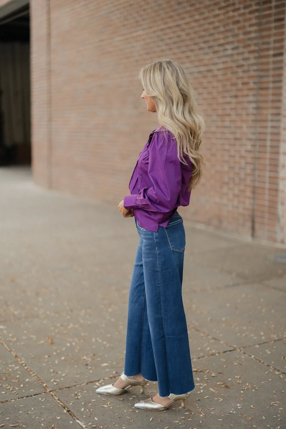 Shyla Deep Purple Long Sleeve Blouse by Maude (XS-XL)