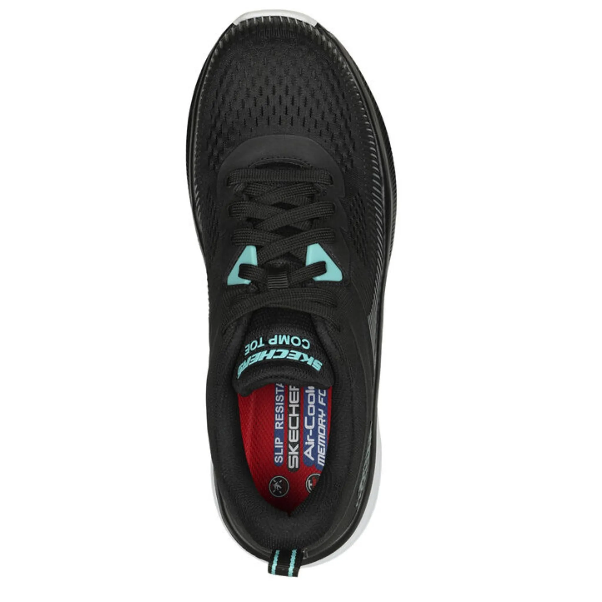 Skechers Men's 200199 Jevion Black White Safety Toe Metal Free Work Shoes