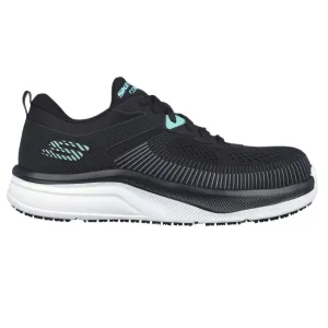 Skechers Men's 200199 Jevion Black White Safety Toe Metal Free Work Shoes