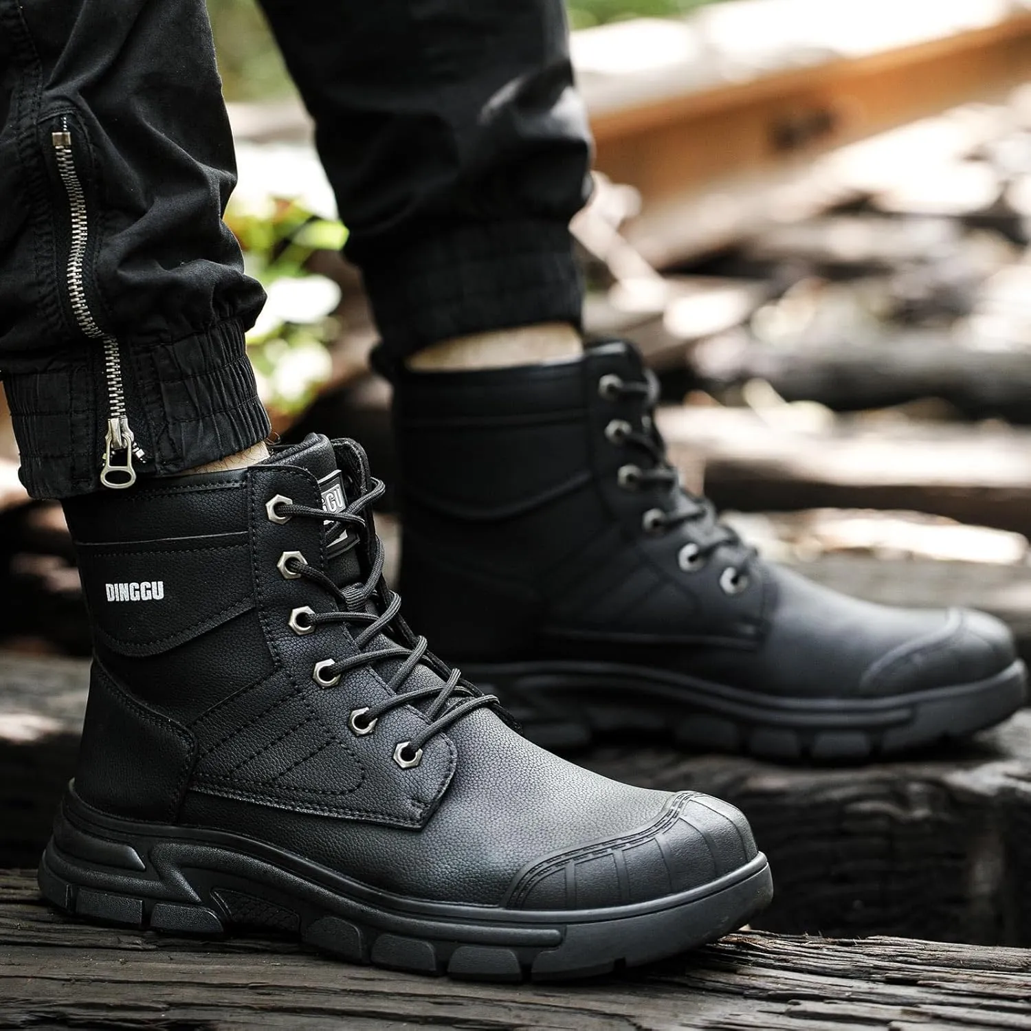 Steel Toe Boots for Men Safety Work Boots IndestructibleComfortable Mens Industrial & Construction Composite Toe Boots