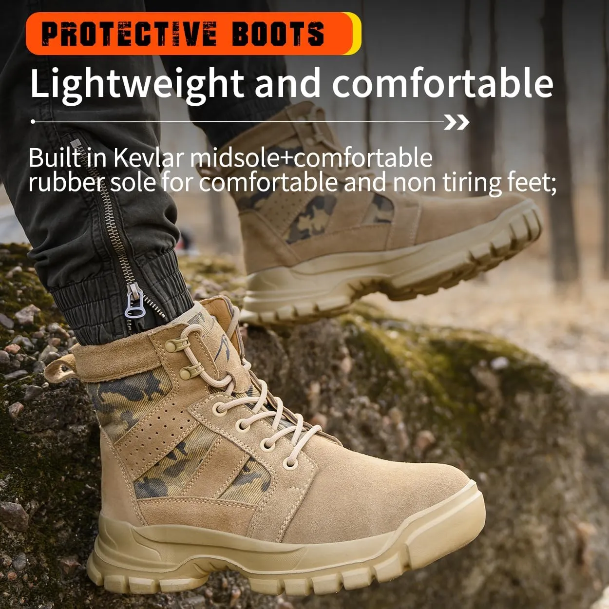 Steel Toe Boots for Men Women Lightweight Safety Boots Indestructible Construction Steel Toe Shoes for Men Composite Toe Boots