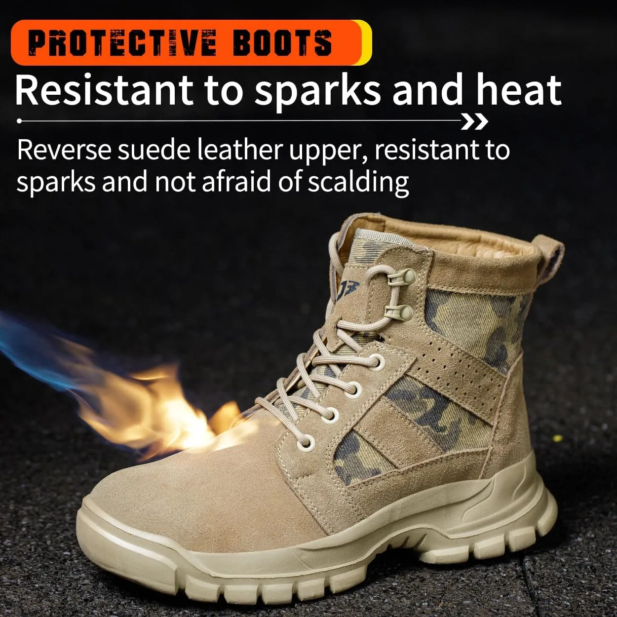 Steel Toe Boots for Men Women Lightweight Safety Boots Indestructible Construction Steel Toe Shoes for Men Composite Toe Boots