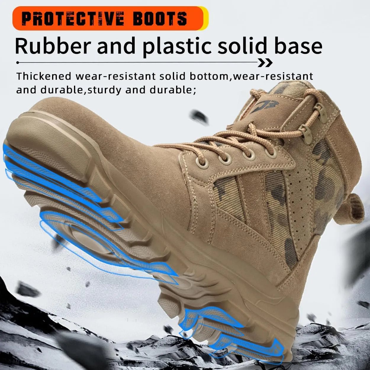 Steel Toe Boots for Men Women Lightweight Safety Boots Indestructible Construction Steel Toe Shoes for Men Composite Toe Boots