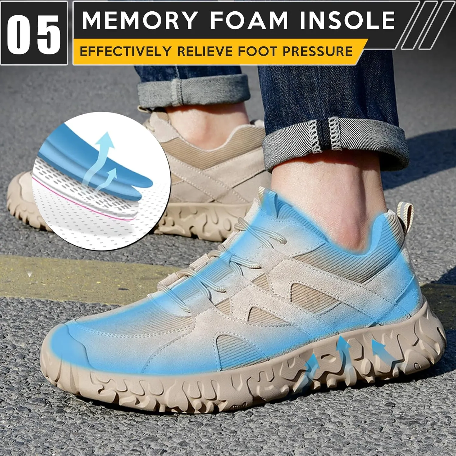 Steel Toe Shoes for Women  Lightweight Safety Work Shoes with Impact & Puncture Resistance for Protection